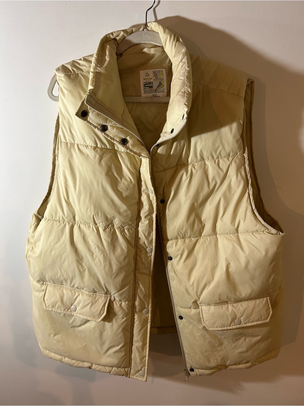 OFFLINE by Aerie Cream Oversized Puffer Vest